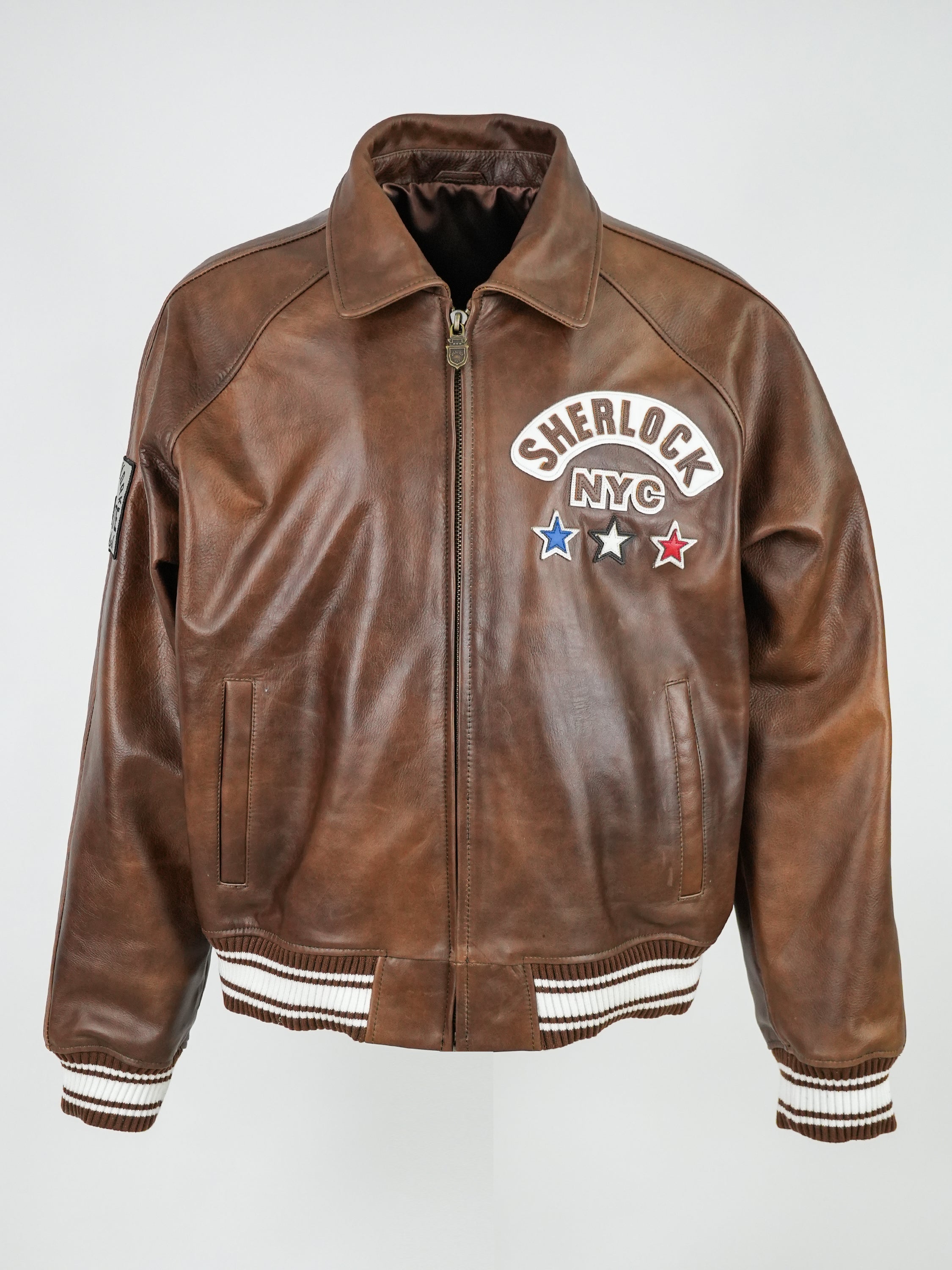 Men's SHERLOCK BROWN  Style Cow Hide Jacket Style # SHR 1