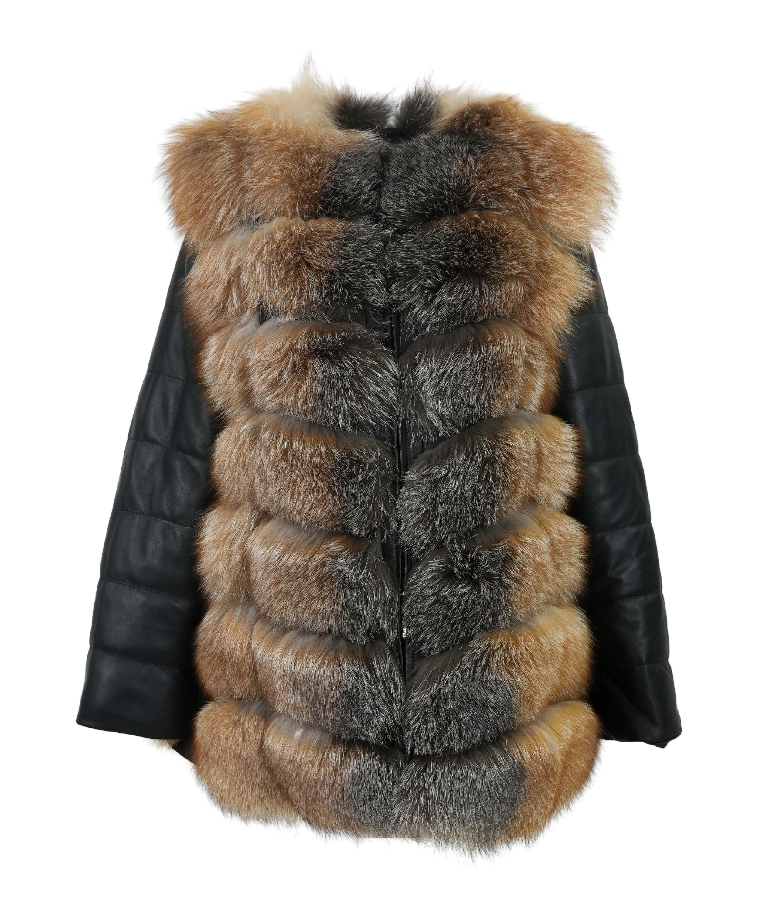 Women's Fox Fur West and  Jacket with Zipper OFF Sleeves  Style # B-70