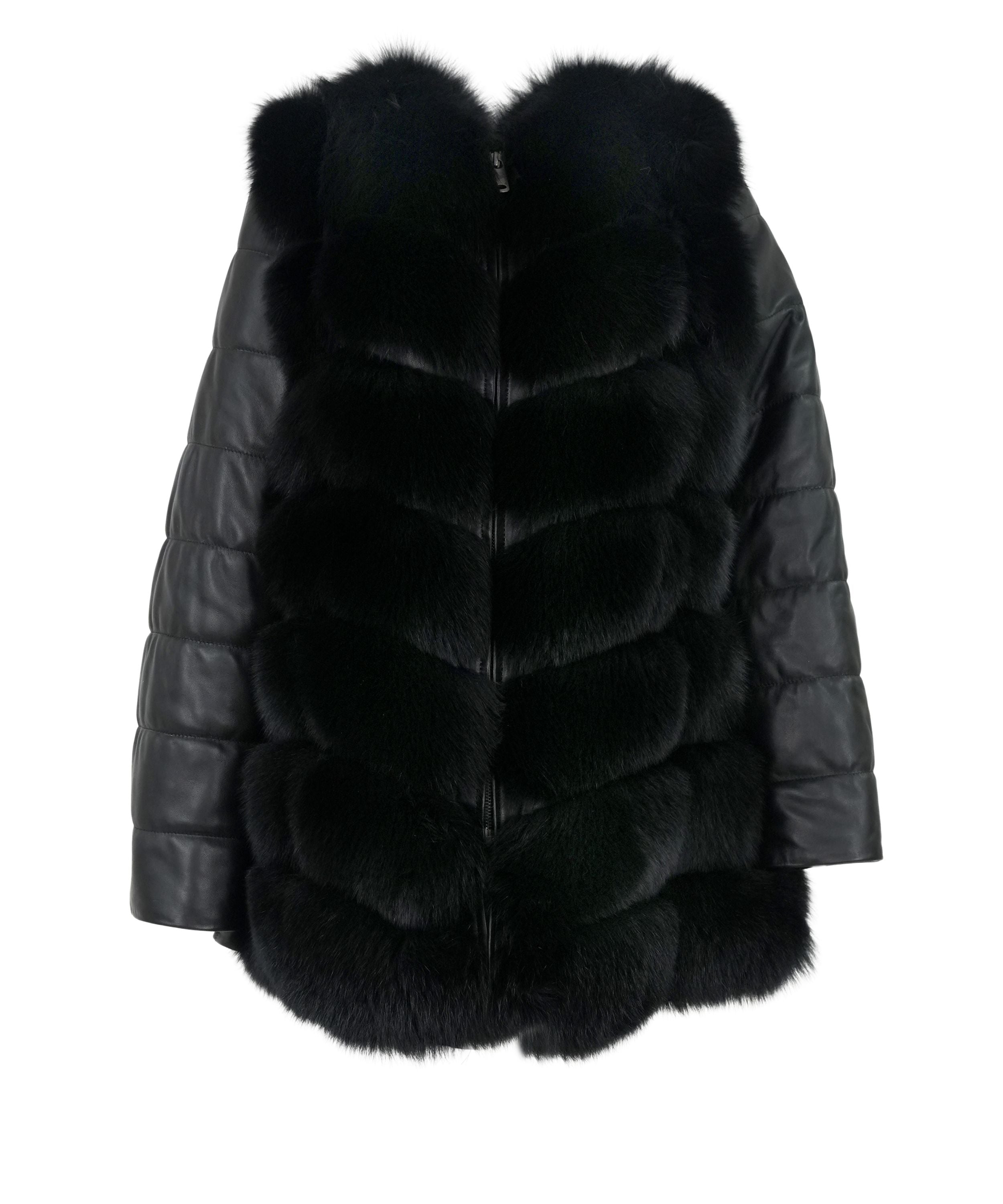 Women's Fox Fur West and  Jacket with Zipper OFF Sleeves  Style # B-70