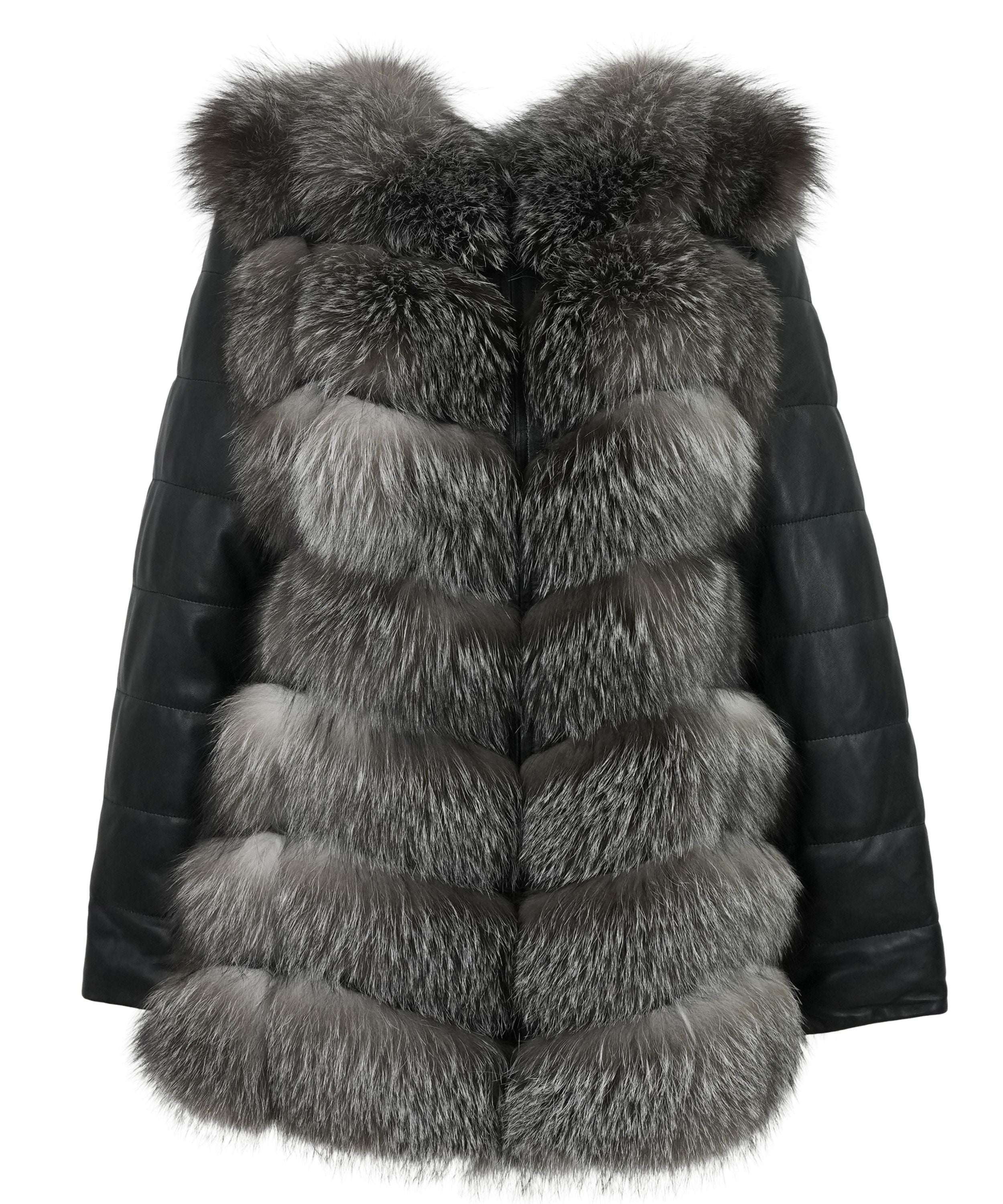 Women's Fox Fur West and  Jacket with Zipper OFF Sleeves  Style # B-70