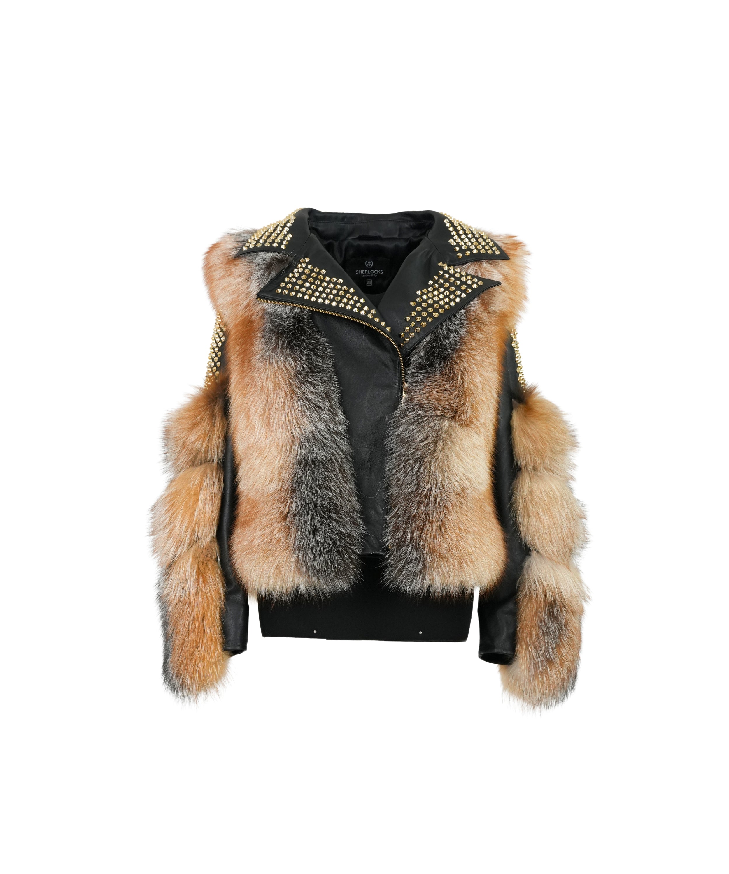 Women's Fox Fur Biker Jacket Style # F-80