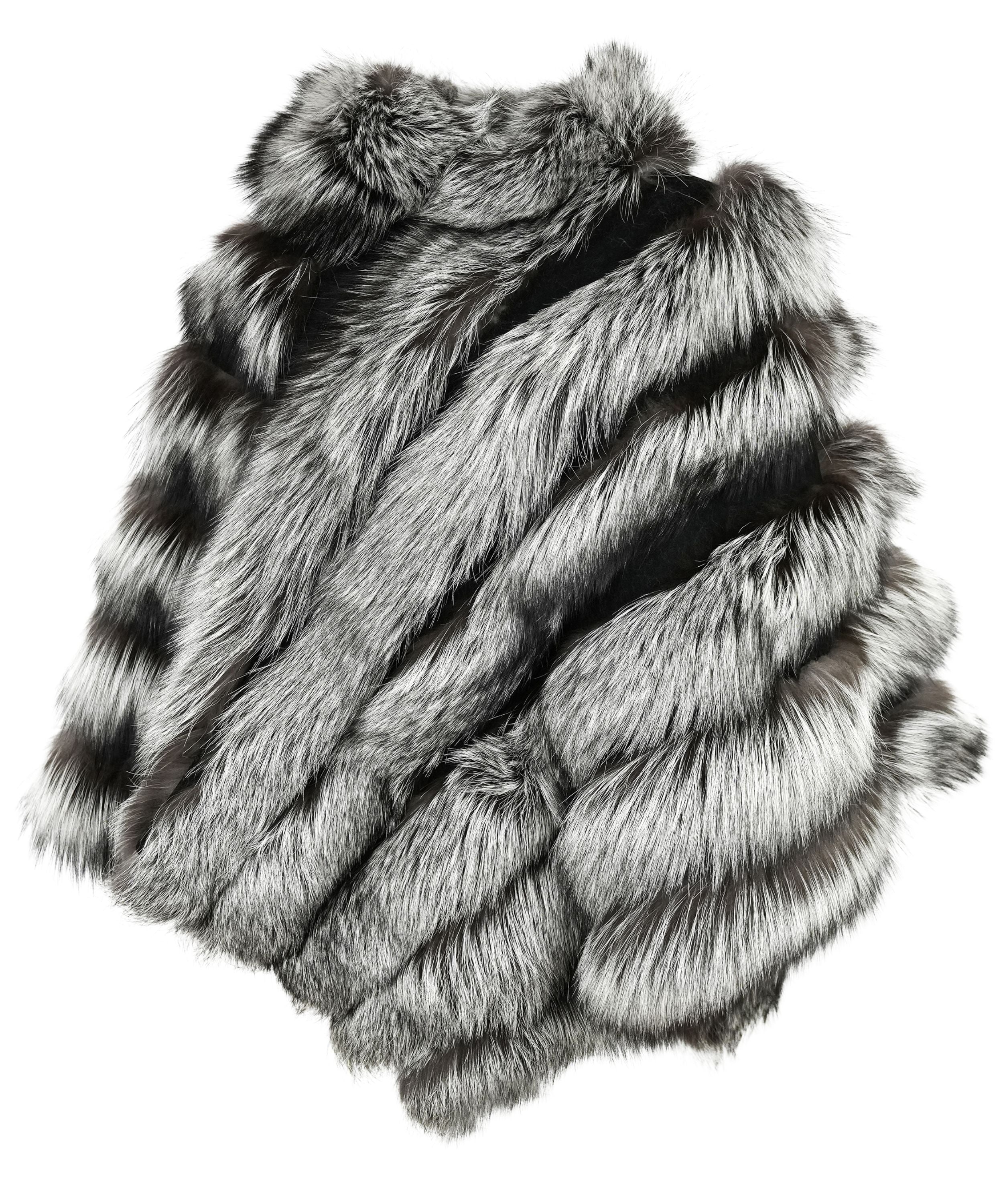 Silver Fox Fur Poncho Style # Alfaro 21