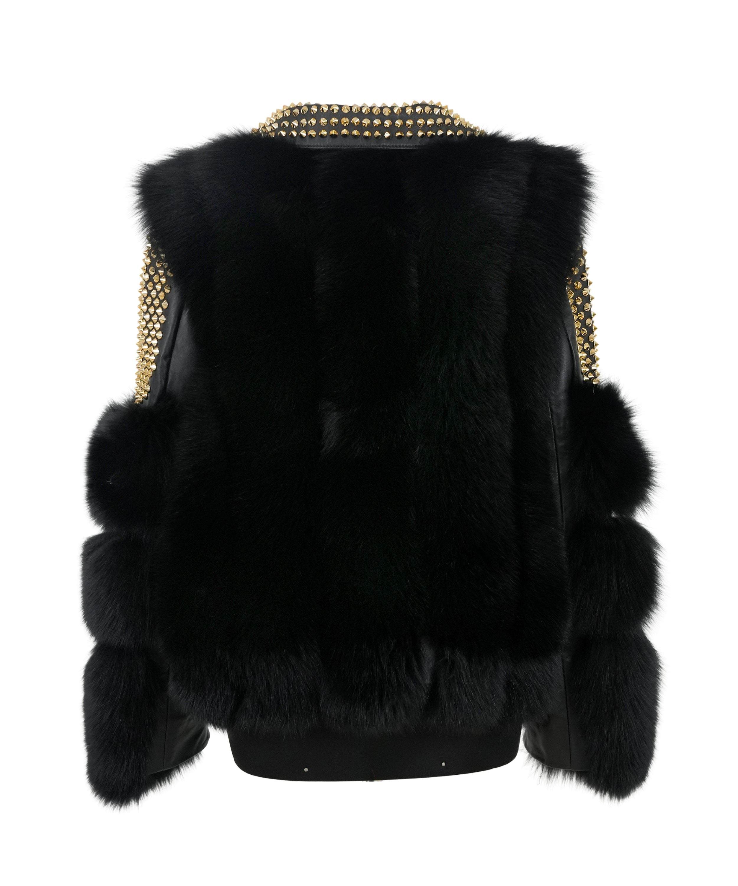 Women's Fox Fur Biker Jacket Style # F-80