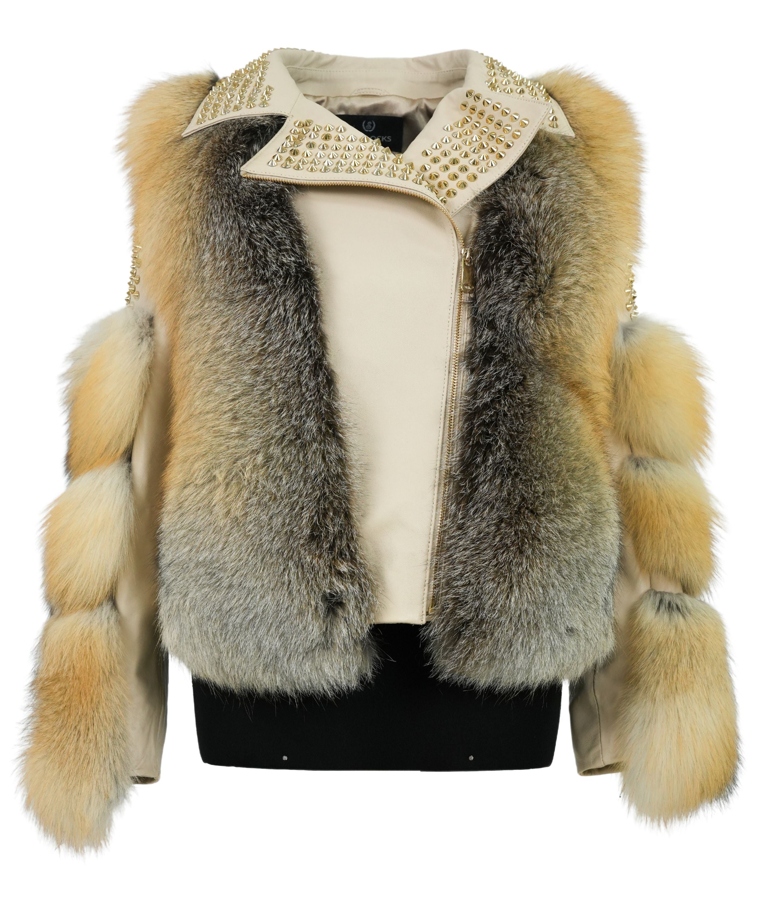 Women's Fox Fur Biker Jacket Style # F-80