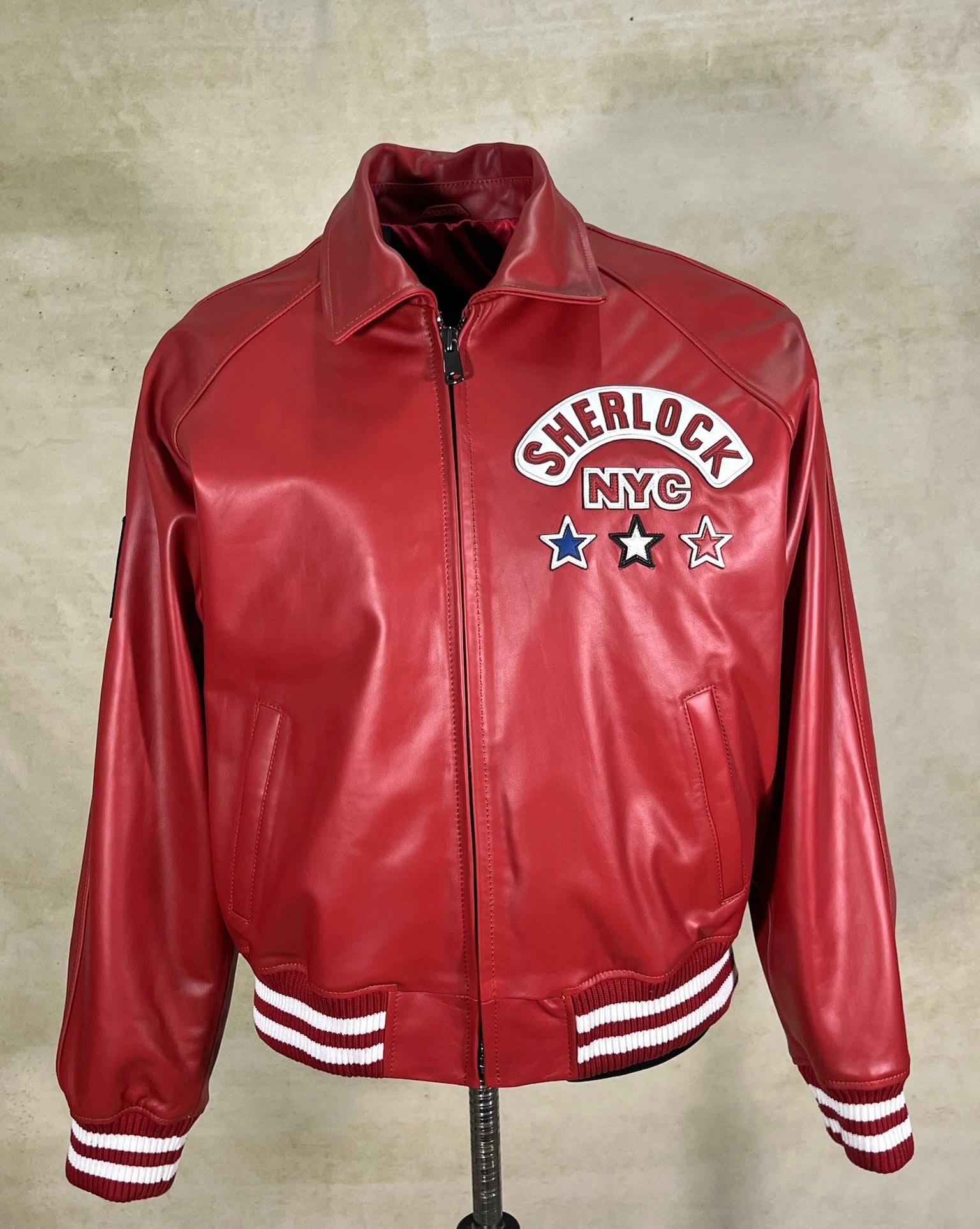 Men's SHERLOCK RED Style Cow Hide Jacket Style # SHR 1