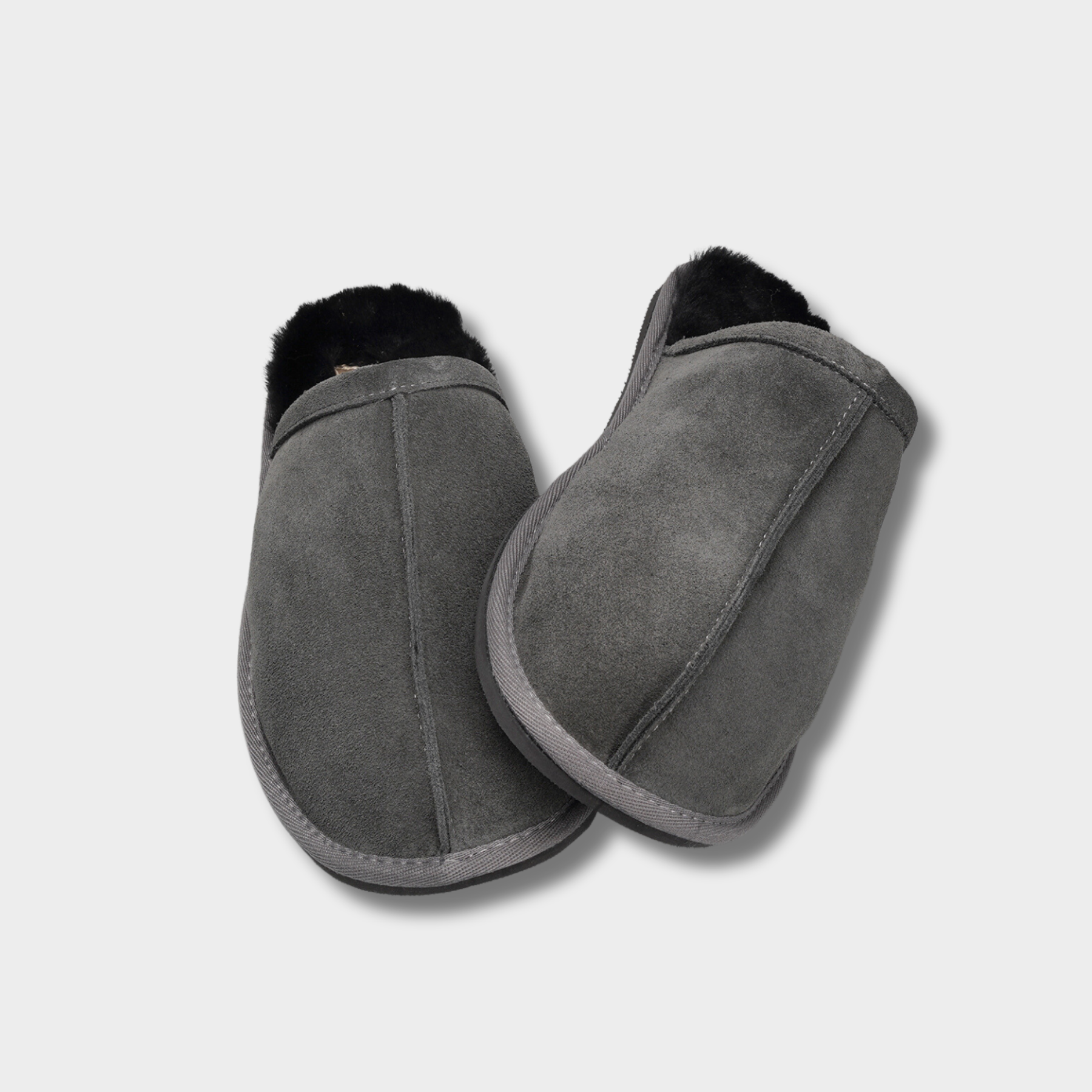 Men's Classic Merino Sheepskin Lined Slippers Style # ET-60 GREY