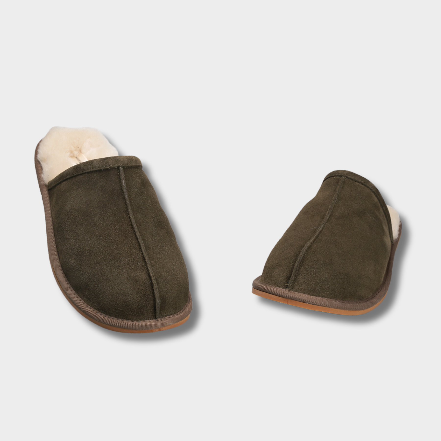 Men's Classic Merino Sheepskin Lined Slippers Style # ET-60 GREEN