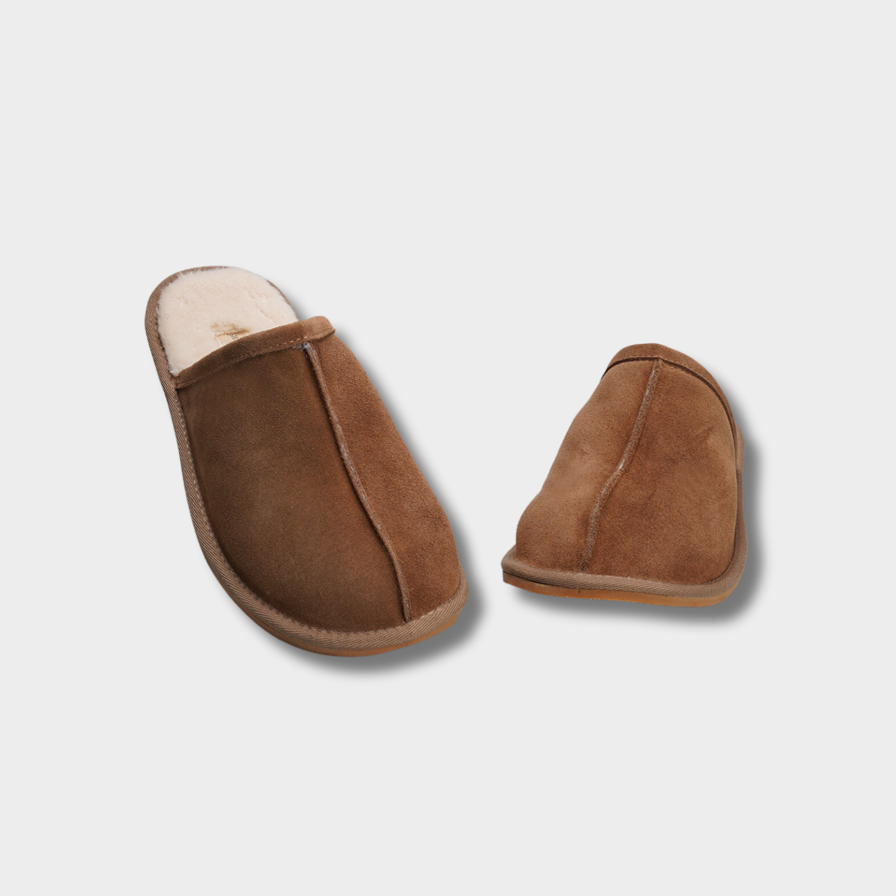 Men's Classic Merino Sheepskin Lined Slippers Style # ET-60 CHESTNUT