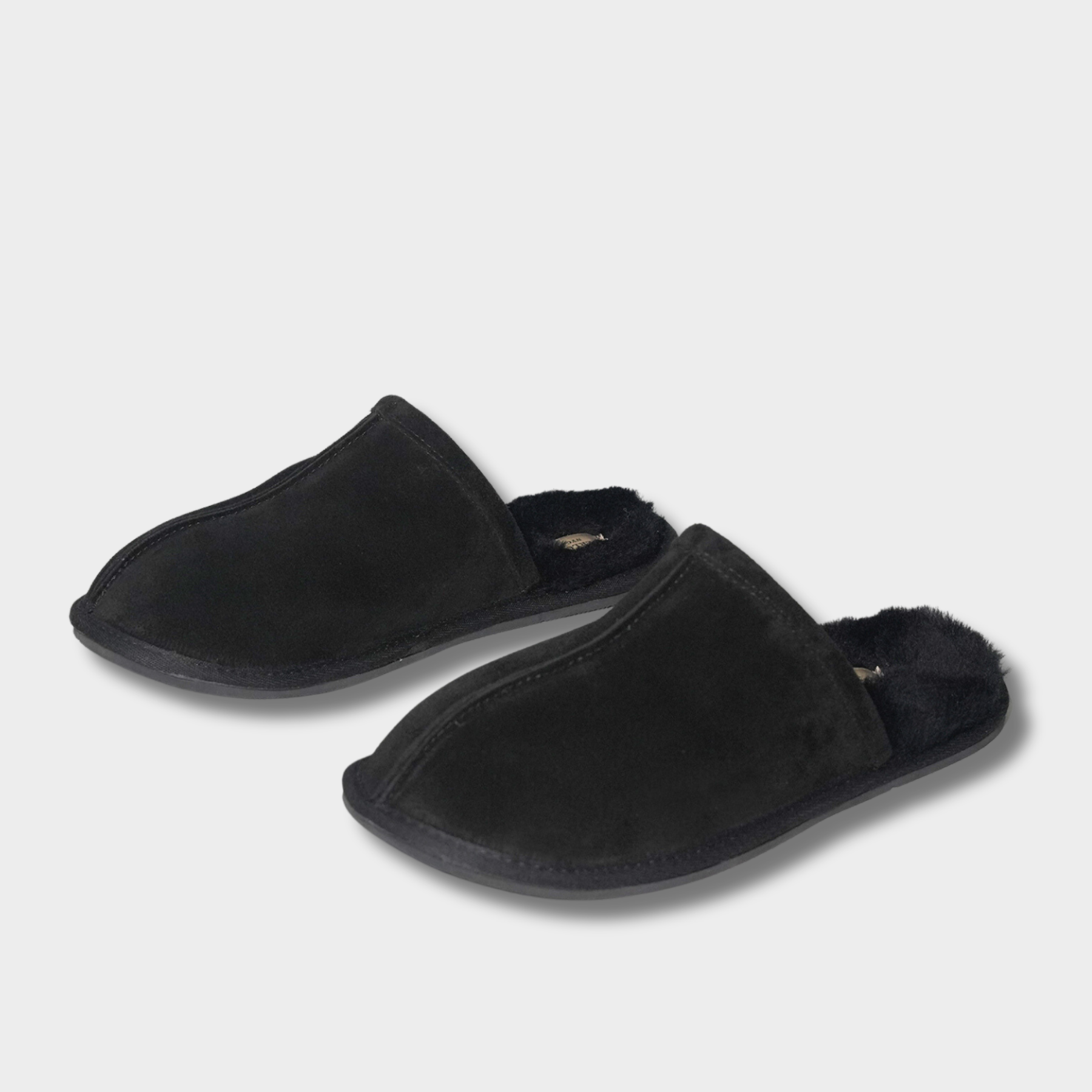 Men's Classic Merino Sheepskin Lined Slippers Style # ET-60 BLACK